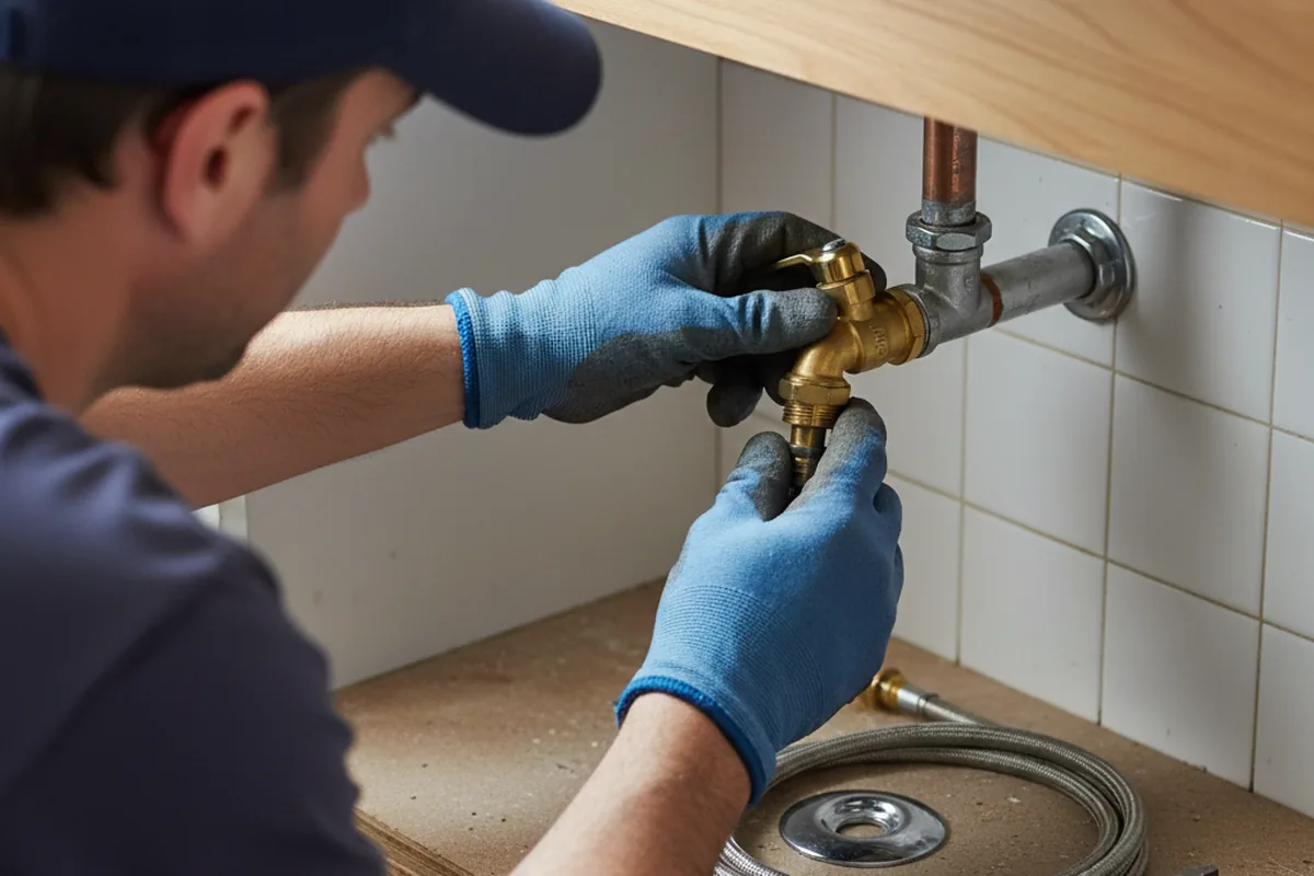 Shutoff valve and fitting work during Emergency Plumbing in Villa Ridge